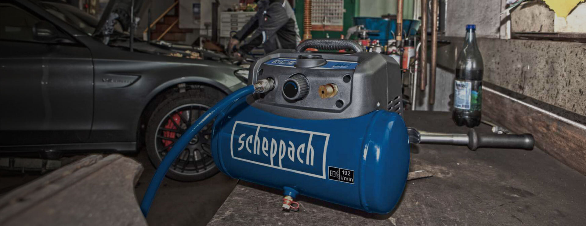 Scheppach -Scheppach air compressor schep banner